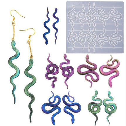 1X Silicone Snake Earring Resin Epoxy Mold Jewelry Pendant Eardrop Casting Mould - Aimall