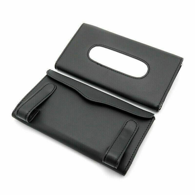 Car Tissue Box Cover Towel Sun Visor Paper Napkin Case Holder Organizer Storage - Aimall