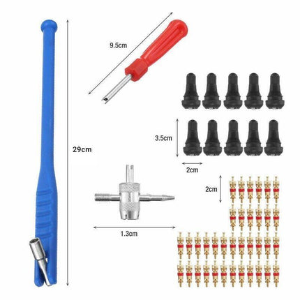 43PCS Car Tyre Valve Tool Stem Puller Base Quick Remover Tire Repair Installer - Aimall
