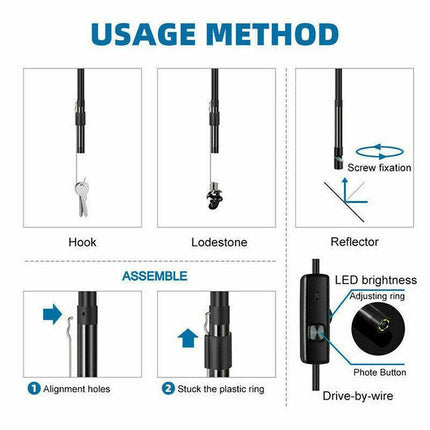 Waterproof HD Endoscope USB Type-C Borescope Inspection Snake Camera For Android - Aimall