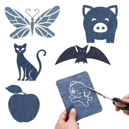 12PCS Assorted Iron On Denim Fabric Mending Patches Repair Kits For Denim Jeans - Aimall
