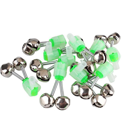 10PCS Night Fishing Twin Ring Light Bite Alarm Bells LED Outdoor Clip Rod Tip AU - Aimall