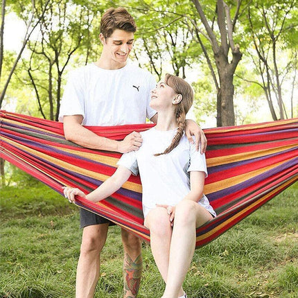 Outdoor Double Hammock Bed Swinging Camping Hanging Tree Strap Hook MEL AU - Aimall
