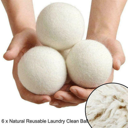 6PCS Wool Dryer Balls 100% Natural 7CM Hand Made Engergy Saving 1000 Loads AU - Aimall