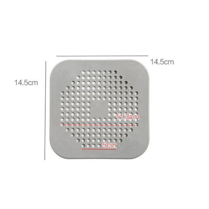 2X Square Drain Cover for Shower Drain Hair Catcher Flat Silicone Plug for Bath - Aimall