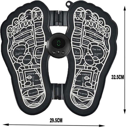 Black Rechargeable EMS Bioelectric Acupoints Massager Mat Foot Stimulator AU - Aimall