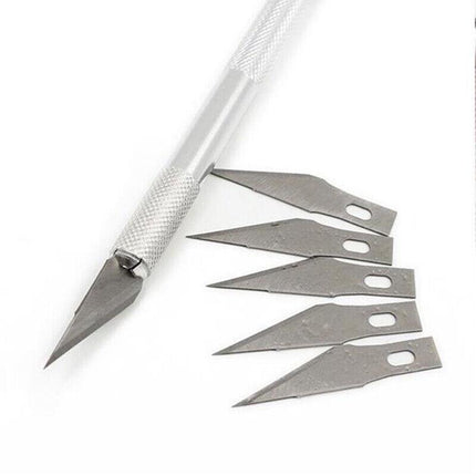 Cutter Metal Handle Engraving Tool Craft Knife With 5 Blade Scalpel AU STOCK - Aimall