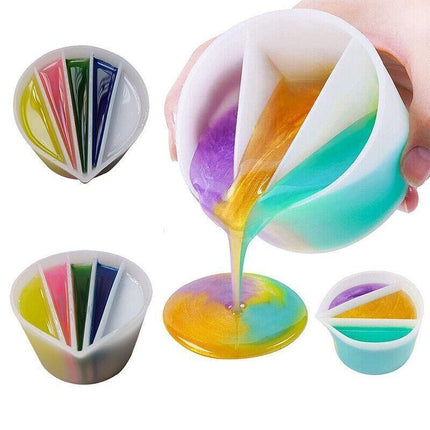 Split Cup Silicone Pouring Tool for Acrylic Paint Epoxy Resin DIY Art Craft Kit. - Aimall