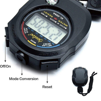 2X Handheld Stop watch Digital Chronograph Counter Sports StopWatch Timer Alarm - Aimall