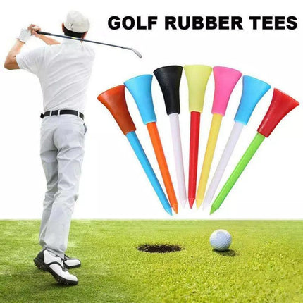 100Pack 83mm Golf Tees Multi Color Plastic With Rubber Cushion AU - Aimall