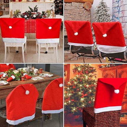 6 PCS Christmas Back Chair Cover Xmas Santa Home Decoration Ornaments 60x50cm AU - Aimall