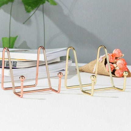 Iron Display Stand Dish Rack-Plate Bowl Picture Frame Photo Book Pedestal Holder - Aimall