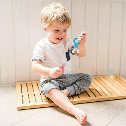 Children U Shaped Toothbrush Soft Silicone Head Brush 360° Oral Teeth Cleaning - Aimall