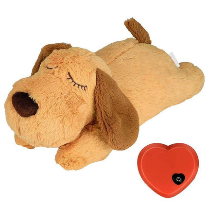 Pet Puppy Cat Soft Plush Toy Heartbeat Sleeping Buddy Dog Behavioral Anxiety Aid - Aimall