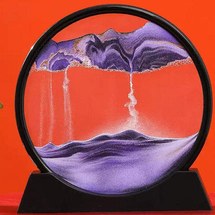 Moving Sand Art Picture Round Glass Quicksand Painting 3D Deep Sea Sandscape AU - Aimall