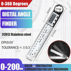 200MM Digital Angle Finder Ruler Protractor Measure Meter Stainless Steel 0-360° - Aimall