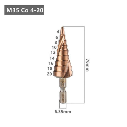 HSS M35 Cobalt Steel Step Cone Drill Bit Hole Saw Cutter 4-12/20/32mm 5-21/27mm - Aimall