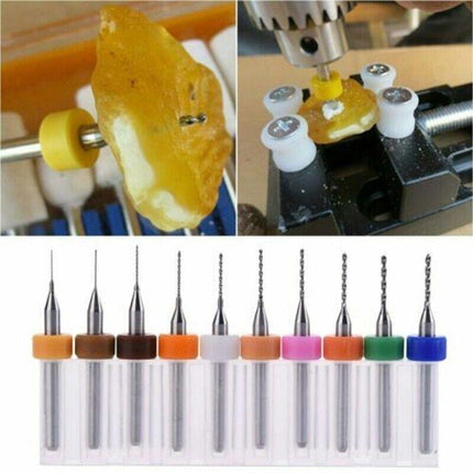10X 0.1-1.0MM/0.3-1.2MM Carbide Micro Mini Drill Bit Tungsten Steel Rotary Tool - Aimall