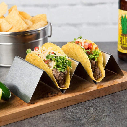 Stainless Steel Tray Taco Shell Holder Tortilla Stand Holds Kitchen Rack NEW AU - Aimall
