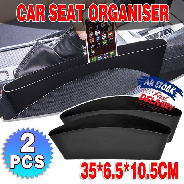 2PCS Car Seat Organiser Keys Pocket Caddy Phone Holder Side Slit Gap Storage Box - Aimall