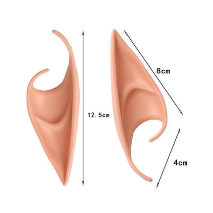 1 Pair Rubber Elf Ears Fairy Elven Pixie Hobbit Demon Halloween Costume Cosplay - Aimall