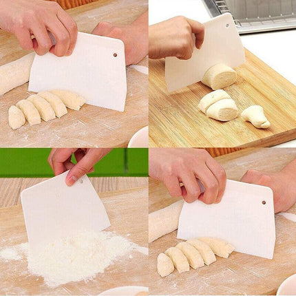 3 Pcs Dough Cutter Scraper Kitchen tool Pastry Bowl divider bench Scrape Fondant - Aimall