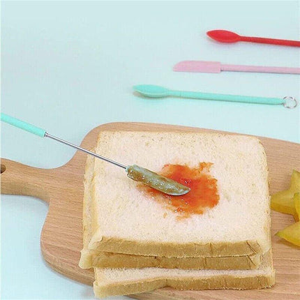 Mini Silicone Telescopic Spatula Multipurpose Double-Headed Cream Cake Scraper - Aimall