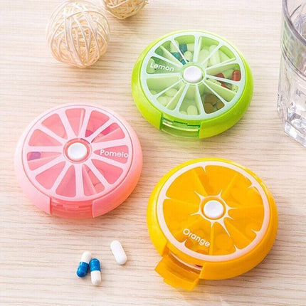 Weekly 7 Day Pill Organiser Case Box Tablet Medicine Dispenser Holder Case Round - Aimall