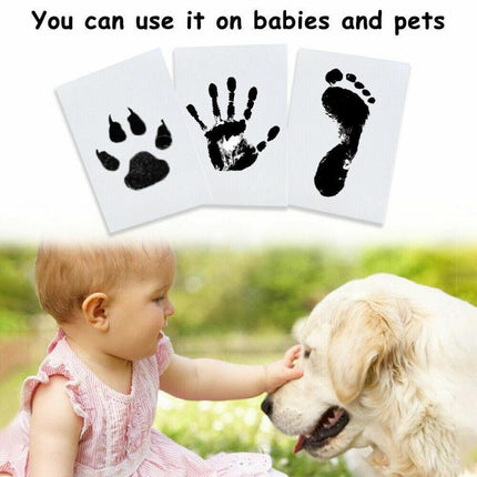 Baby Hand Footprint Photo Frame Kit Pet Safe Inkless Wipe Newborn Print Gift New - Aimall