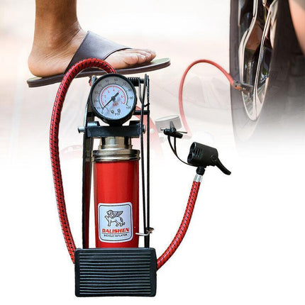 High Pressure Foot Pump Bicycle Ball Motorbike Car Type Inflator Tire Air Pump - Aimall