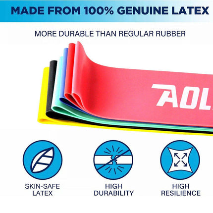 AOLIKES Resistance Bands Power Heavy Strength Exercise Fitness Gym Yoga AU - Aimall