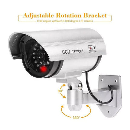 2PCS Solar Power Dummy Fake Security CCTV Camera LED Light Surveillance Outdoor - Aimall