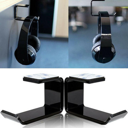 Mount Holder Hook Dual Headset Tape New Clever Headphone Stand Hanger Under Desk - Aimall