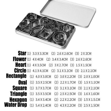 30X Polymer Clay Cutter Stainless Steel Geometry Pottery Tool Cutting Mould DIY - Aimall