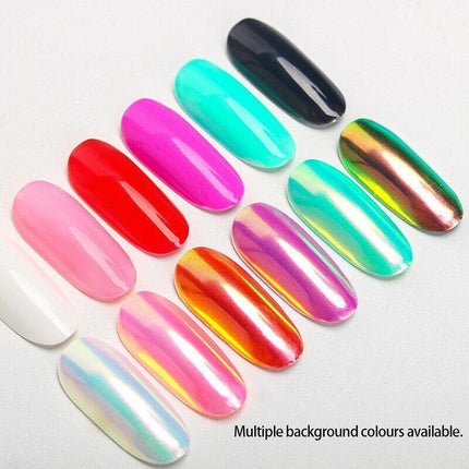 Mermaid Effect Chrome Pearl Shell Powder Glitter Dust Shimmer Pigment Nail Art - Aimall