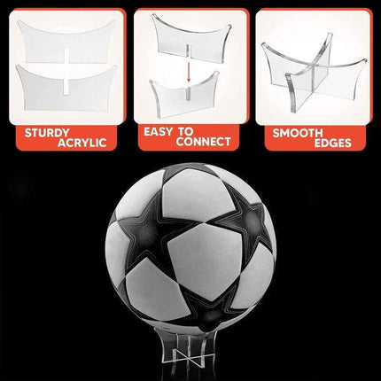 7.5CM Clear Acrylic Ball Stand Holder Display Rugby Basketball Football Soccer - Aimall