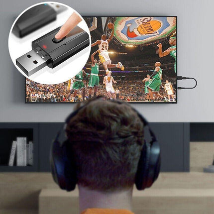 USB Bluetooth 5.0 Transmitter Receiver Audio Adapter AUX 3.5mm TV CAR PC Speaker - Aimall