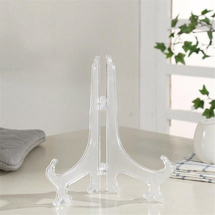 Clear Plate Display Stand Folding Picture Frame Holder Decorative Easel 3 Sizes - Aimall