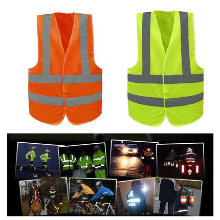 Safety Vest Reflective Tape Yellow Orange Day Workware Night High Visibility AU - Aimall
