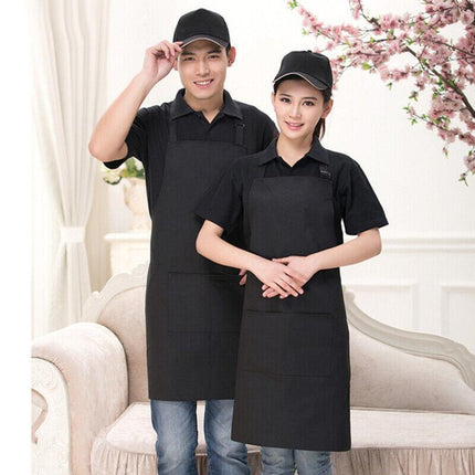 2PCS Apron with Pocket Chef Butcher Kitchen Restaurant Cook Wear COOKING&BAKING - Aimall