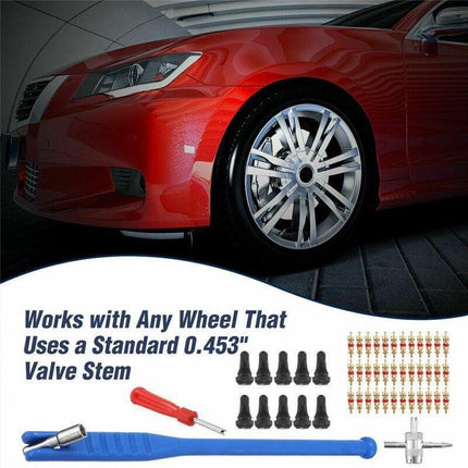 43PCS Car Tyre Valve Tool Stem Puller Base Quick Remover Tire Repair Installer - Aimall