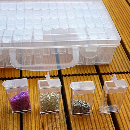 64 Grids Bottles Diamond Painting Storage Box Tool Art Nail Accessories Case Kit - Aimall