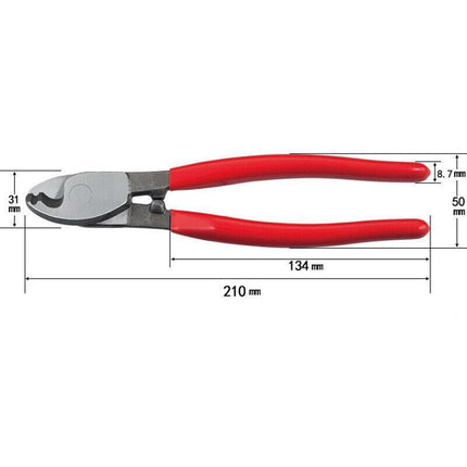 8" Cable Cutter Pliers Carbon Steel Copper Aluminium Wire Electrician Tools AU - Aimall