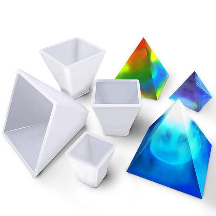 Pyramid Silicone Mold Epoxy Resin Jewelry Making Mould Pendant Craft DIY Supply - Aimall