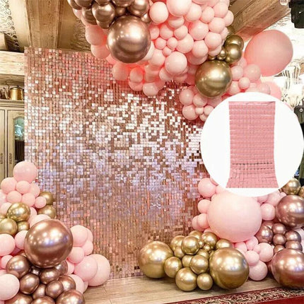 Rectangle Tinsel Curtain Shimmer Wall Backdrop 2m Length Party Decoration Sequin - Aimall