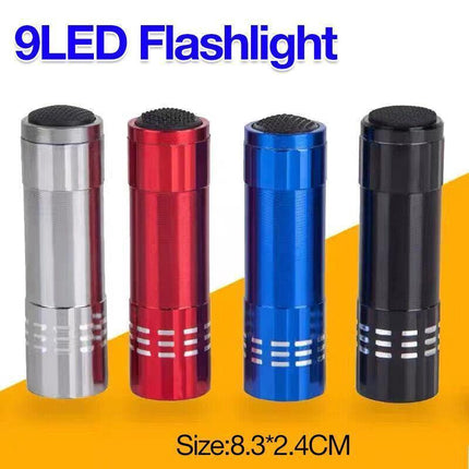 Mini Pocket 9 LED Camping Torch Ultra Flashlight Light Lamp Aluminum ( 1pc) AU - Aimall