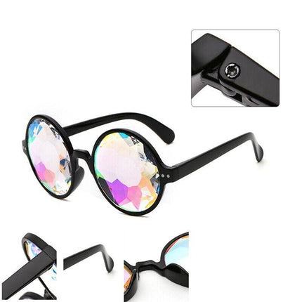 Kaleidoscope Glasses Rave Festival EDM Sunglasses Diffracted Lens Party Show AU - Aimall