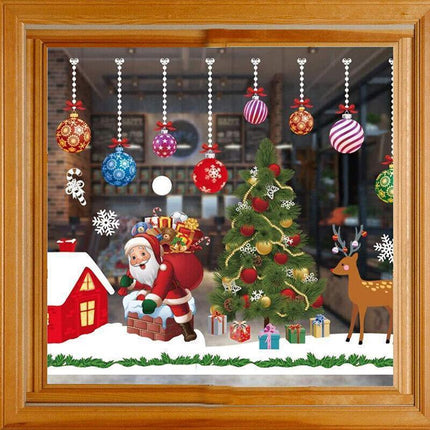 Christmas Window Glass Sticker Decal Mural Home Decoration Wall Stickers Wall AU - Aimall