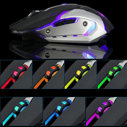 LED Wired Wireless Gaming Mouse USB Ergonomic Optical For PC Laptop Rechargeable - Aimall