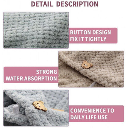Quick Dry Hair Towel Drying Turban Bath Towel Head Wrap Fast Hat Spa Cap Soft AU - Aimall